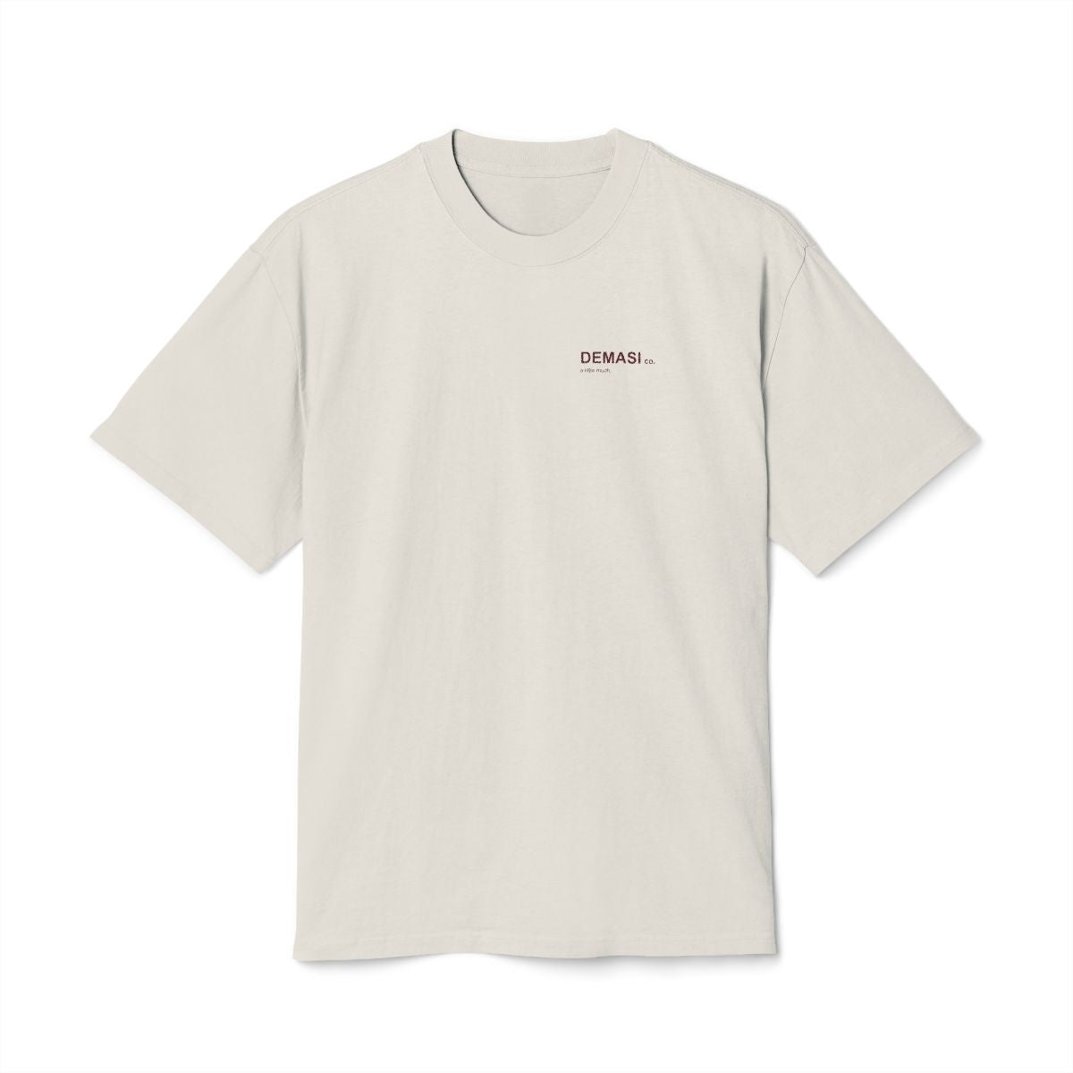 DEMASI alibi-01 — heavy, Faded Bone, front; final native supplier mockup