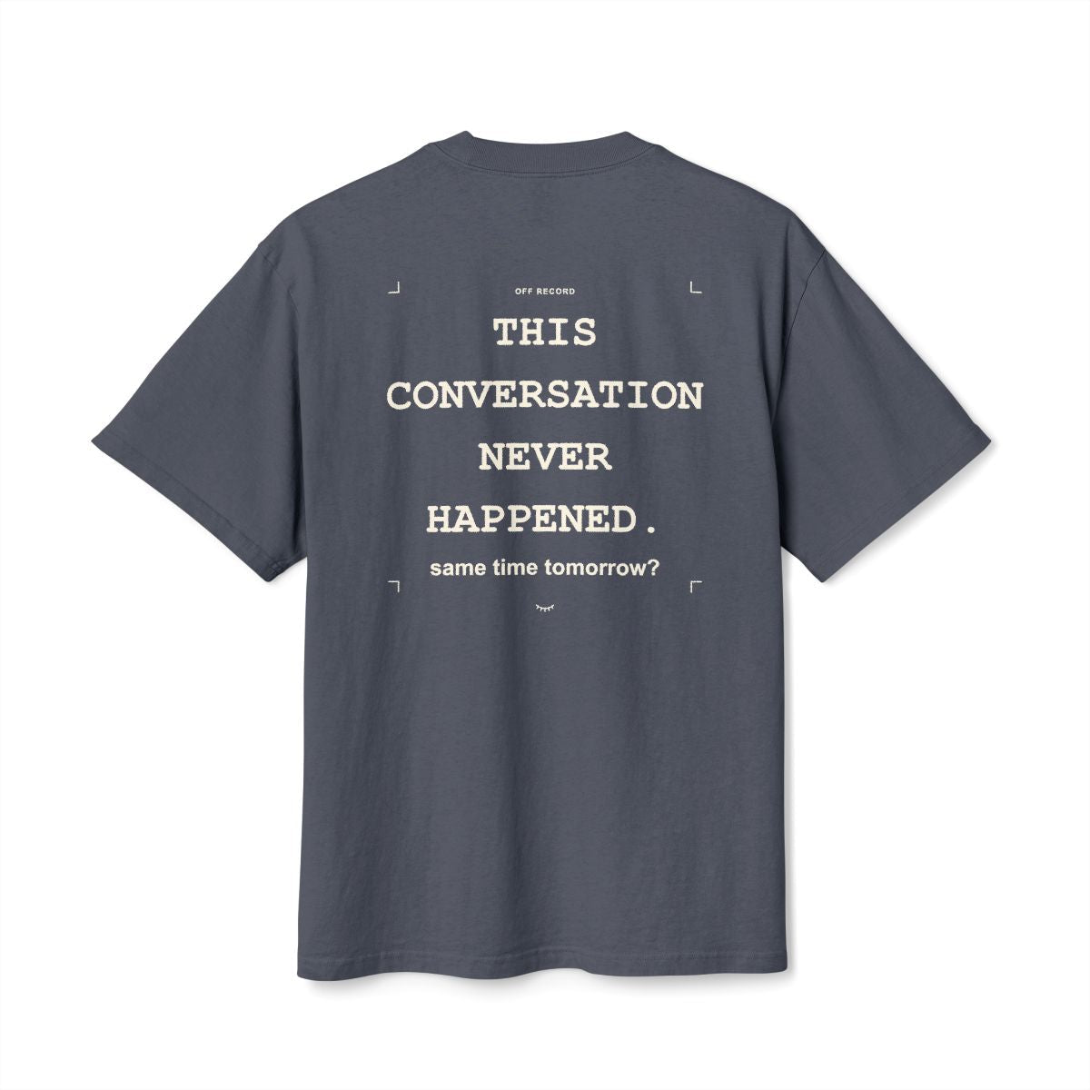 DEMASI off-record-03 — heavy, Faded Indigo, back; final native supplier mockup